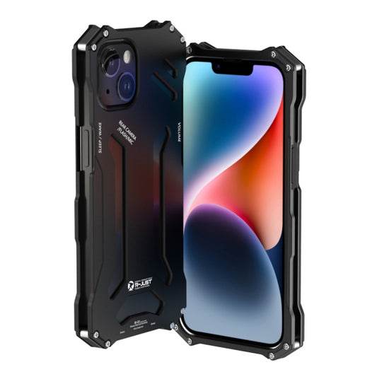 For iPhone 14 Plus R-JUST RJ17 Shockproof Armor Metal Phone Case(Black) - iPhone 14 Plus Cases by R-JUST | Online Shopping UK | buy2fix