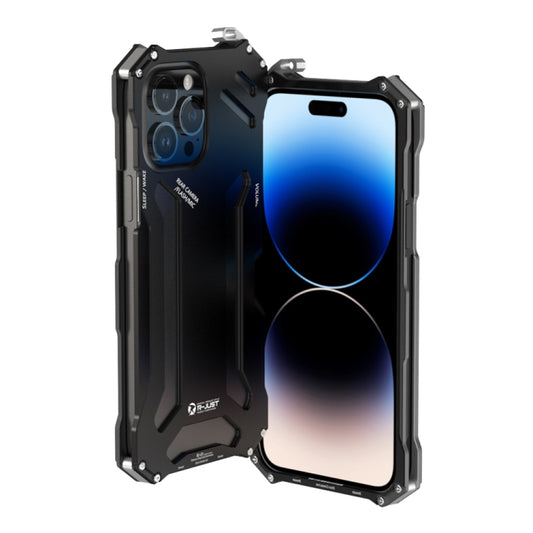 For iPhone 14 Pro R-JUST RJ17 Shockproof Armor Metal Phone Case(Black) - iPhone 14 Pro Cases by R-JUST | Online Shopping UK | buy2fix