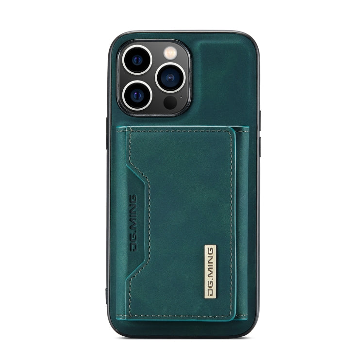 For iPhone 14 Pro DG.MING M2 Series 3-Fold Card Bag Leather Case(Green) - iPhone 14 Pro Cases by DG.MING | Online Shopping UK | buy2fix