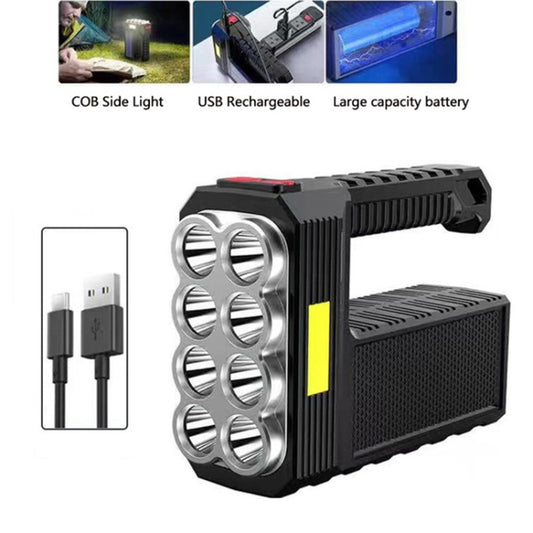 USB Charging Super Bright Waterproof 8 LED Camping Flashlight Lamp - LED Flashlight by buy2fix | Online Shopping UK | buy2fix