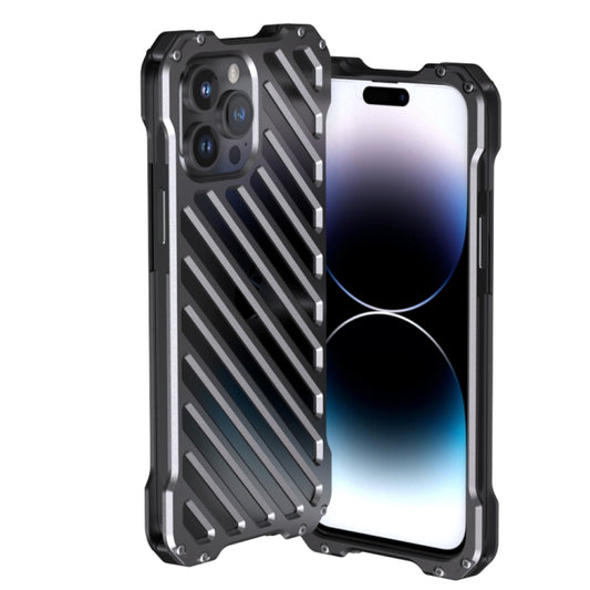 For iPhone 14 Pro Max R-JUST Breathable Armor Phone Case(Silver Grey) - iPhone 14 Pro Max Cases by R-JUST | Online Shopping UK | buy2fix