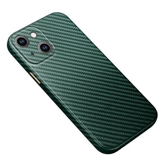 For iPhone 14 Plus R-JUST Carbon Fiber Texture Kevlar Phone Case(Green) - iPhone 14 Plus Cases by R-JUST | Online Shopping UK | buy2fix