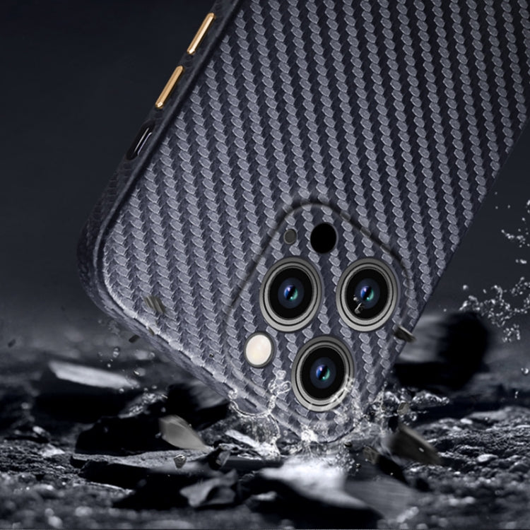 For iPhone 14 Plus R-JUST Carbon Fiber Texture Kevlar Phone Case(Black) - iPhone 14 Plus Cases by R-JUST | Online Shopping UK | buy2fix