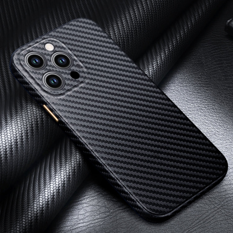 For iPhone 14 Pro R-JUST Carbon Fiber Texture Kevlar Phone Case(Black) - iPhone 14 Pro Cases by R-JUST | Online Shopping UK | buy2fix