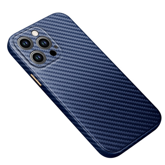 For iPhone 14 Pro R-JUST Carbon Fiber Texture Kevlar Phone Case(Blue) - iPhone 14 Pro Cases by R-JUST | Online Shopping UK | buy2fix