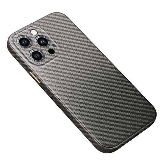For iPhone 14 Pro R-JUST Carbon Fiber Texture Kevlar Phone Case(Grey) - iPhone 14 Pro Cases by R-JUST | Online Shopping UK | buy2fix