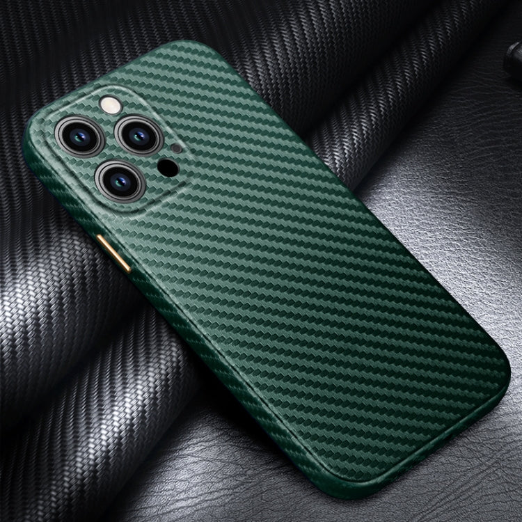 For iPhone 14 Pro R-JUST Carbon Fiber Texture Kevlar Phone Case(Green) - iPhone 14 Pro Cases by R-JUST | Online Shopping UK | buy2fix