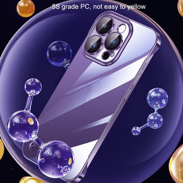 For iPhone 13 Pro Electroplating Frameless Clear PC Phone Case(Purple) - iPhone 13 Pro Cases by buy2fix | Online Shopping UK | buy2fix