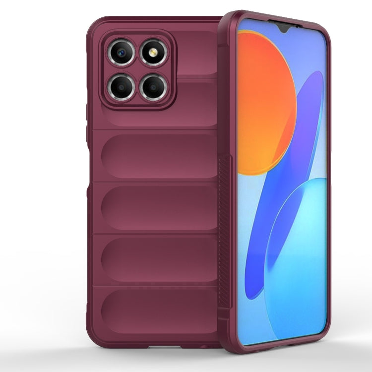 For Honor 8X 5G Magic Shield TPU + Flannel Phone Case(Wine Red) - Honor Cases by buy2fix | Online Shopping UK | buy2fix