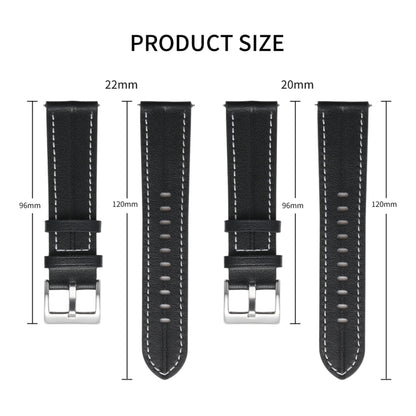 20mm Unusual Fluted Leather Watch Band(Purple) - 20mm Bands by buy2fix | Online Shopping UK | buy2fix