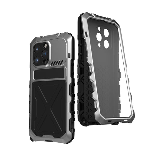 For iPhone 14 R-JUST Life Waterproof Dustproof Shockproof Phone Case(Silver) - iPhone 14 Cases by R-JUST | Online Shopping UK | buy2fix