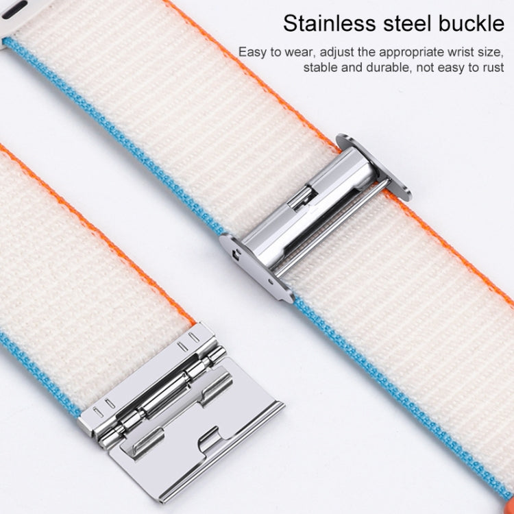 Metal Buckle Nylon Strap For Apple Watch Ultra 49mm / Series 8&7 45mm / SE 2&6&SE&5&4 44mm / 3&2&1 42mm(Milky White) - Watch Bands by buy2fix | Online Shopping UK | buy2fix