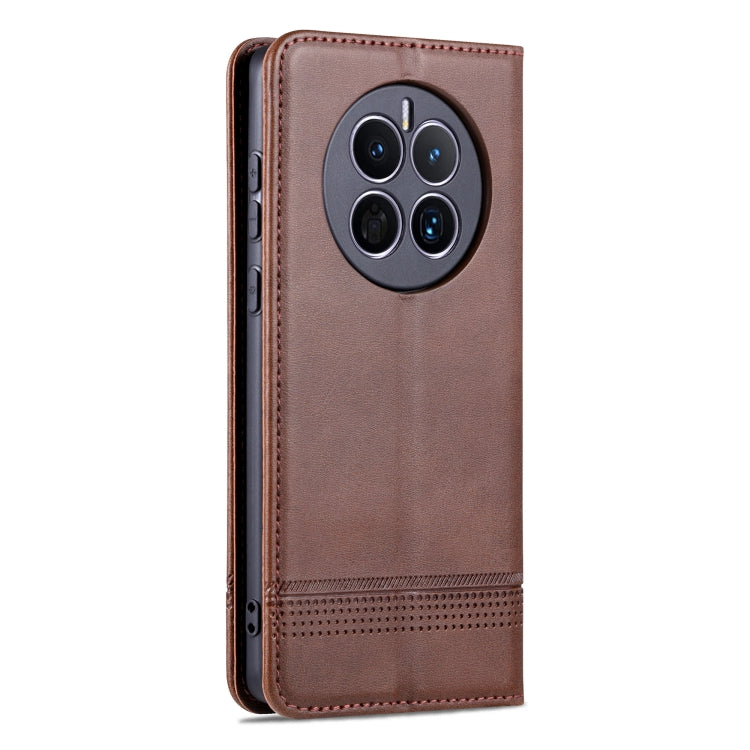 For Huawei Mate 50 / Mate 50E AZNS Magnetic Calf Texture Flip Leather Phone Case(Dark Brown) - Huawei Cases by AZNS | Online Shopping UK | buy2fix