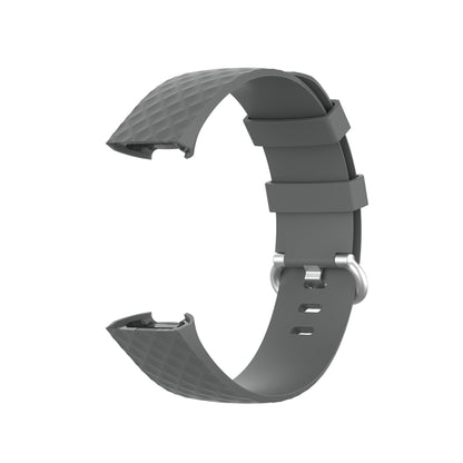 18mm Silver Color Buckle TPU Wrist Strap Watch Band for Fitbit Charge 4 / Charge 3 / Charge 3 SE, Size: L(Grey) - Watch Bands by buy2fix | Online Shopping UK | buy2fix