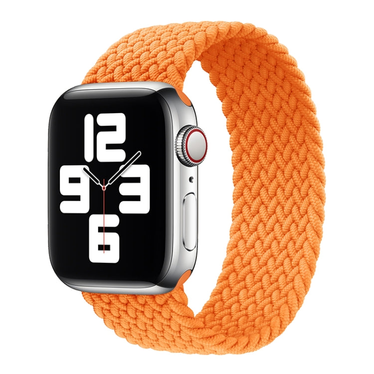 Nylon Single-turn Braided Watch Band For Apple Watch Ultra 49mm / Series 8&7 45mm / SE 2&6&SE&5&4 44mm / 3&2&1 42mm, Length:135mm(Orange) - Watch Bands by buy2fix | Online Shopping UK | buy2fix