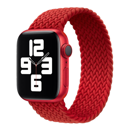 Nylon Single-turn Braided Watch Band For Apple Watch Ultra 49mm / Series 8&7 45mm / SE 2&6&SE&5&4 44mm / 3&2&1 42mm, Length:135mm(Red) - Watch Bands by buy2fix | Online Shopping UK | buy2fix