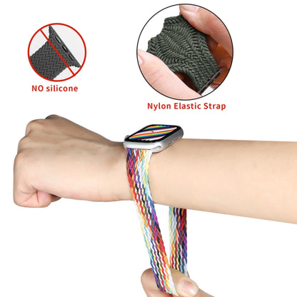 Nylon Single-turn Braided Watch Band For Apple Watch Ultra 49mm&Watch Ultra 2 49mm / Series 9&8&7 45mm / SE 3&SE 2&6&SE&5&4 44mm / 3&2&1 42mm, Length:145mm (Rainbow) - Watch Bands by buy2fix | Online Shopping UK | buy2fix