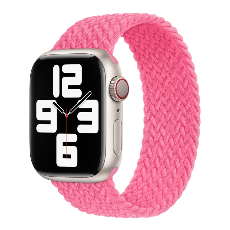 Nylon Single-turn Braided Watch Band For Apple Watch Ultra 49mm / Series 8&7 45mm / SE 2&6&SE&5&4 44mm / 3&2&1 42mm, Length:155mm(Orange Pink) - Watch Bands by buy2fix | Online Shopping UK | buy2fix