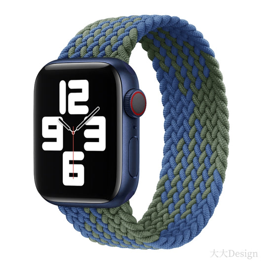 Nylon Single-turn Braided Watch Band For Apple Watch Ultra 49mm&Watch Ultra 2 49mm / Series 9&8&7 45mm / SE 3&SE 2&6&SE&5&4 44mm / 3&2&1 42mm, Length:165mm(Z Blue Green) - Watch Bands by buy2fix | Online Shopping UK | buy2fix