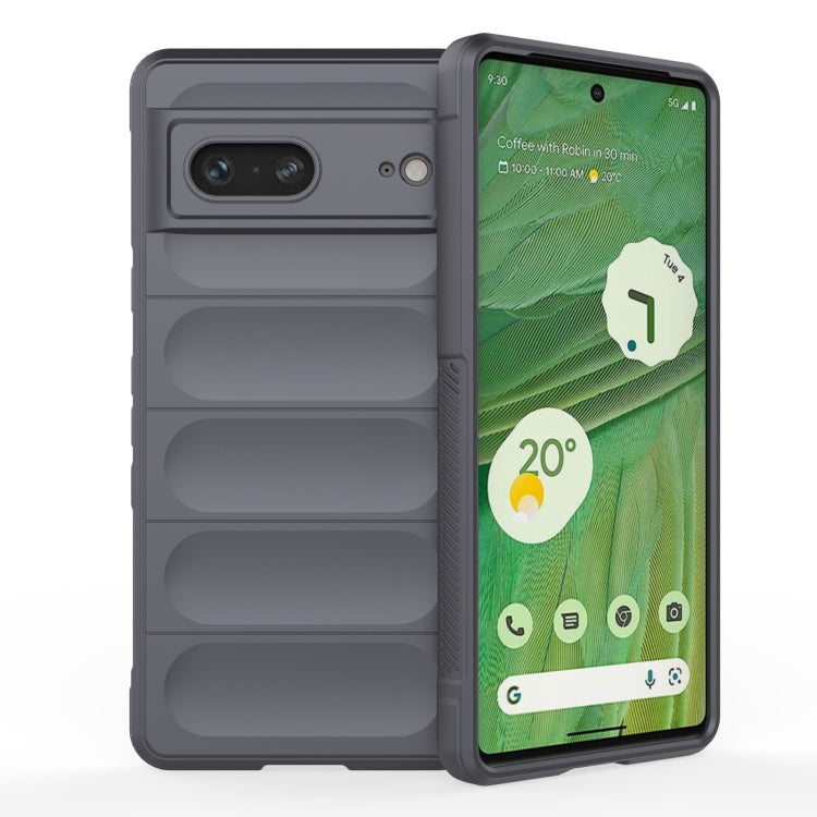 For Google Pixel 7 Magic Shield TPU + Flannel Phone Case(Dark Grey) - Google Cases by buy2fix | Online Shopping UK | buy2fix