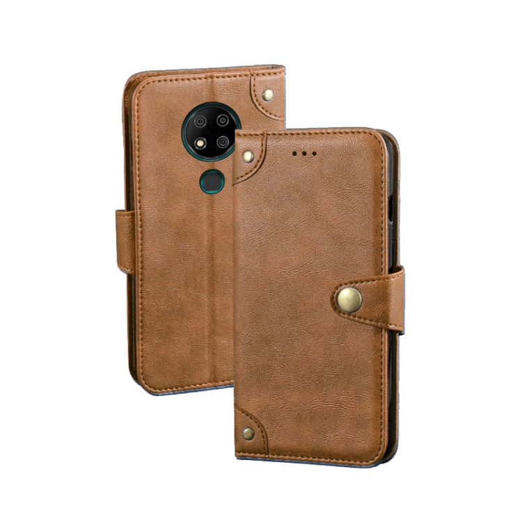 For Oukitel C19 Pro idewei Retro Texture Leather Phone Case(Khaki) - More Brand by idewei | Online Shopping UK | buy2fix