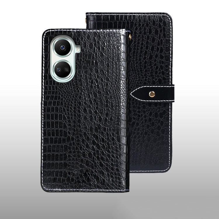 For Huawei nova 10 SE idewei Crocodile Texture Leather Phone Case(Black) - Huawei Cases by idewei | Online Shopping UK | buy2fix