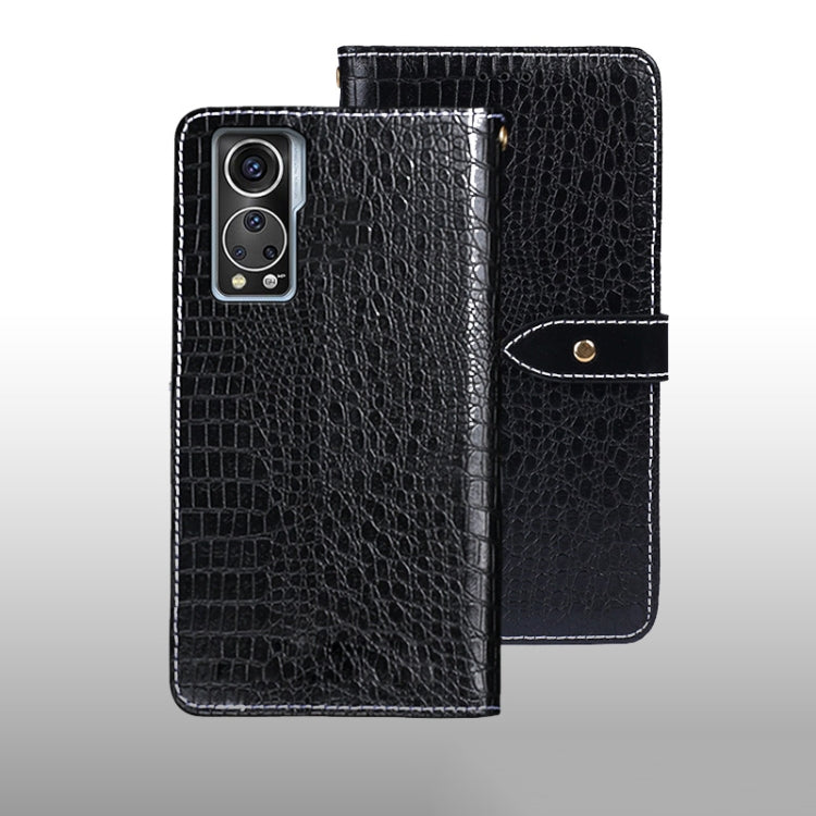 For ZTE Axon 30S idewei Crocodile Texture Leather Phone Case(Black) - ZTE Cases by idewei | Online Shopping UK | buy2fix