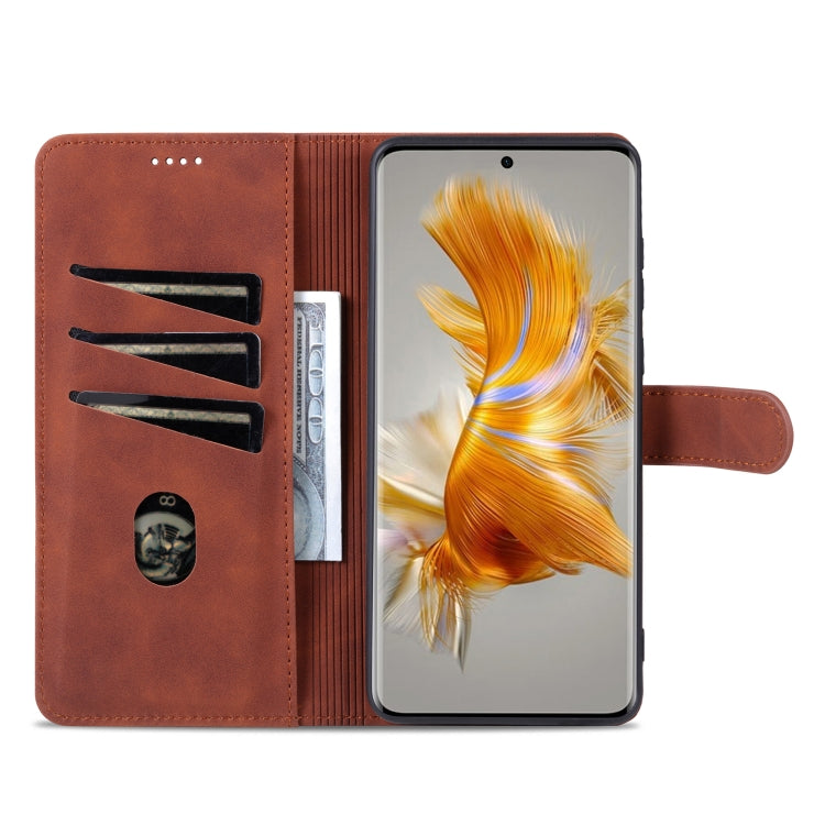 For Huawei Mate 50 / Mate 50E AZNS Skin Feel Calf Texture Flip Leather Phone Case(Brown) - Huawei Cases by AZNS | Online Shopping UK | buy2fix