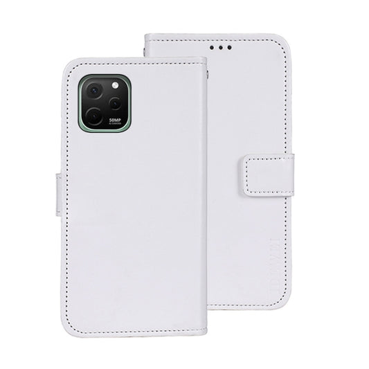 For Huawei nova Y61 4G idewei Crazy Horse Texture Leather Phone Case(White) - Huawei Cases by idewei | Online Shopping UK | buy2fix