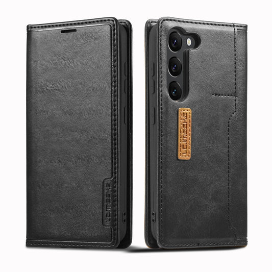 For Samsung Galaxy S23 5G LC.IMEEKE LC-001 Color Matching Frosted Leather Phone Case(Black) - Galaxy S23 5G Cases by LC.IMEEKE | Online Shopping UK | buy2fix