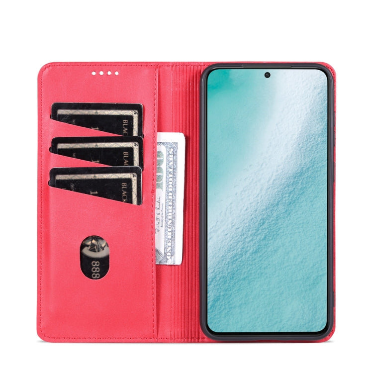 For Samsung Galaxy S23+ 5G AZNS Magnetic Calf Texture Flip Leather Phone Case(Red) - Galaxy S23+ 5G Cases by AZNS | Online Shopping UK | buy2fix