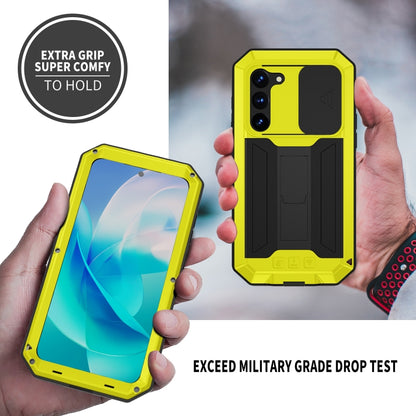 For Samsung Galaxy S23 5G R-JUST Sliding Camera Design Life Waterproof Dustproof Shockproof Phone Case(Yellow) - Galaxy S23 5G Cases by R-JUST | Online Shopping UK | buy2fix