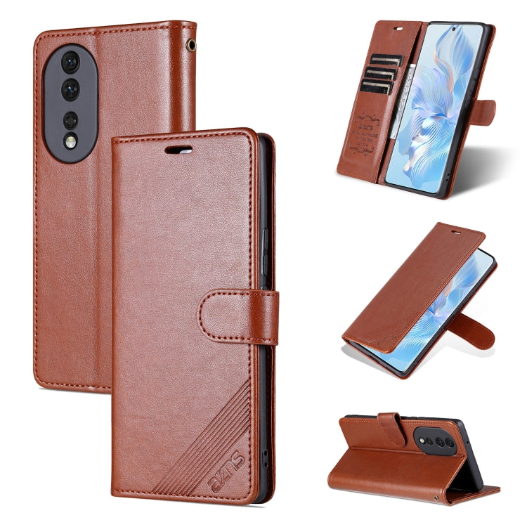 For Honor 80 Pro AZNS Sheepskin Texture Flip Leather Phone Case(Brown) - Honor Cases by AZNS | Online Shopping UK | buy2fix