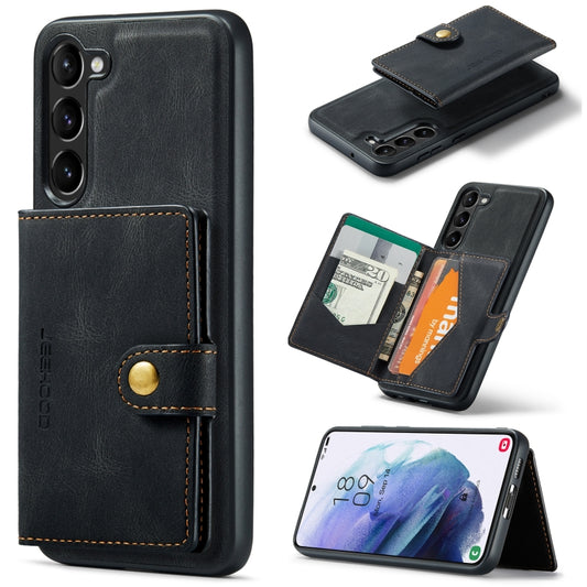 For Samsung Galaxy S23 5G JEEHOOD Retro Magnetic Detachable Wallet Phone Case(Black) - Galaxy S23 5G Cases by JEEHOOD | Online Shopping UK | buy2fix