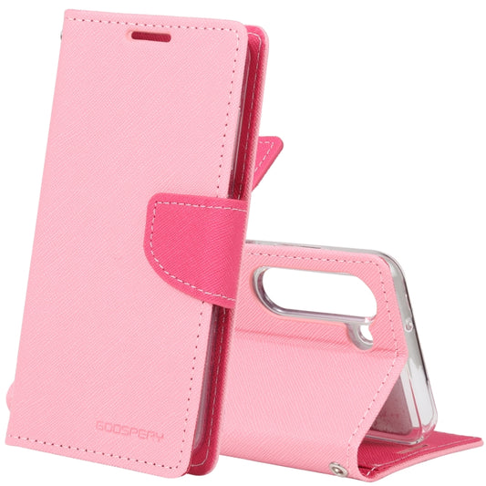 For Samsung Galaxy S23 5G GOOSPERY FANCY DIARY Cross Texture Leather Phone Case(Pink) - Galaxy S23 5G Cases by GOOSPERY | Online Shopping UK | buy2fix