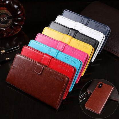 For Doogee X55 idewei  Crazy Horse Texture Horizontal Flip Leather Case with Holder & Card Slots & Wallet(Rose Red) - More Brand by idewei | Online Shopping UK | buy2fix