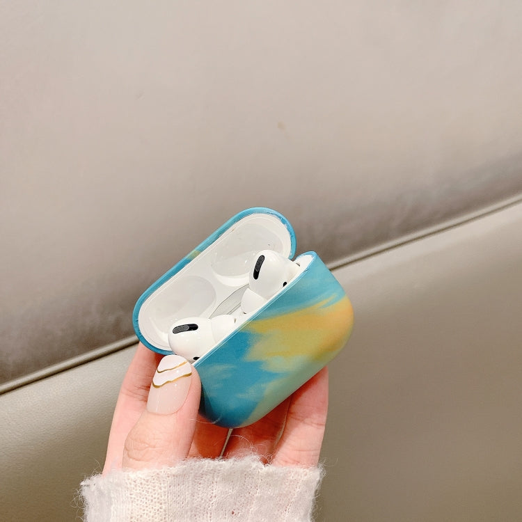 For AirPods Pro Ink Painting Water Sticker PC Earphone Case(Ink Yellow) - For AirPods Pro by buy2fix | Online Shopping UK | buy2fix