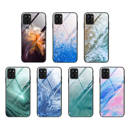 For Realme C33 Marble Pattern Glass Phone Case(Typhoon) - Realme Cases by buy2fix | Online Shopping UK | buy2fix