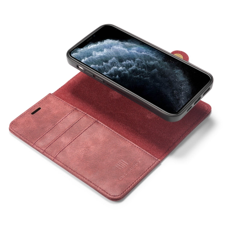 For iPhone 12 Pro Max DG.MING Crazy Horse Texture Detachable Magnetic Leather Case(Red) - iPhone 12 Pro Max Cases by DG.MING | Online Shopping UK | buy2fix