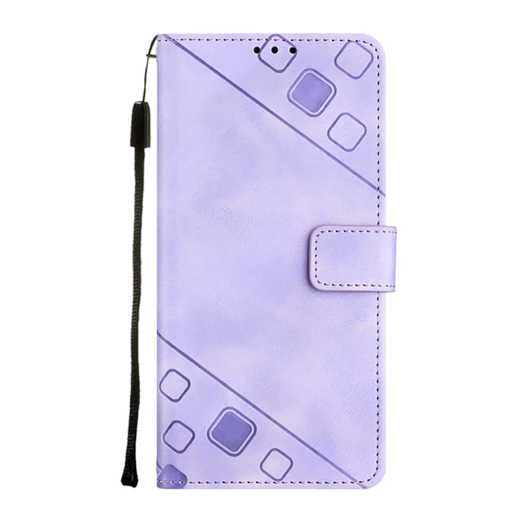 For OPPO Reno7 5G Foreign / Find X5 Lite Skin-feel Embossed Leather Phone Case(Light Purple) - OPPO Cases by buy2fix | Online Shopping UK | buy2fix