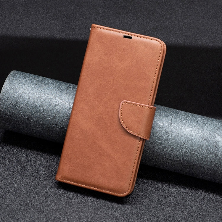 For Xiaomi Redmi A3 Lambskin Texture Pure Color Flip Leather Phone Case(Brown) - Xiaomi Cases by buy2fix | Online Shopping UK | buy2fix