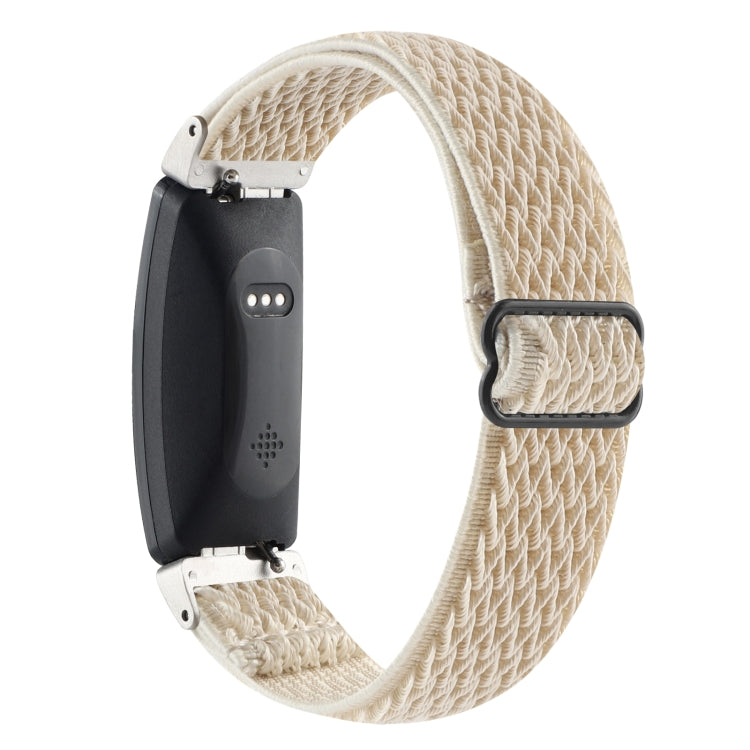 For Fitbit Inspire 2 Buckle Wave Braided Nylon Watch Band(Apricot) - Watch Bands by buy2fix | Online Shopping UK | buy2fix