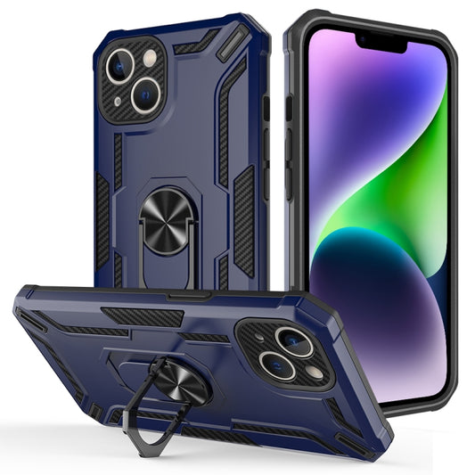 For iPhone 14 Plus Warship Armor 2 in 1 Shockproof Phone Case(Royal Blue) - iPhone 14 Plus Cases by buy2fix | Online Shopping UK | buy2fix