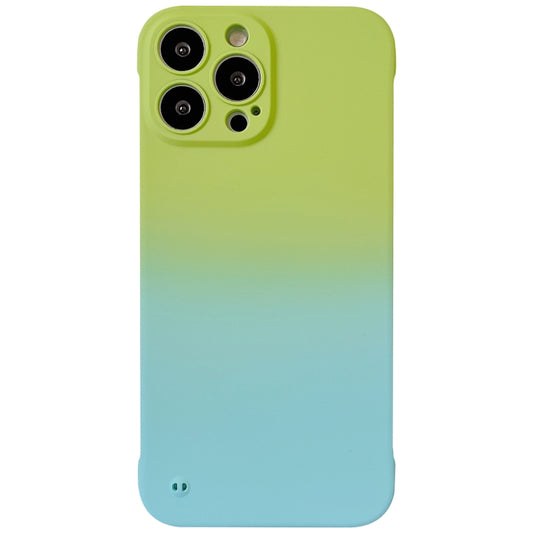 For iPhone 11 Pro Max Frameless Skin Feel Gradient Phone Case(Green + Light Blue) - iPhone 11 Pro Max Cases by buy2fix | Online Shopping UK | buy2fix