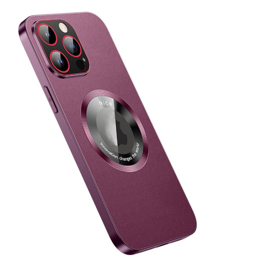 For iPhone 14 Pro R-JUST RH05 Magnetic Leather Metal Phone Case(Purple) - iPhone 14 Pro Cases by R-JUST | Online Shopping UK | buy2fix