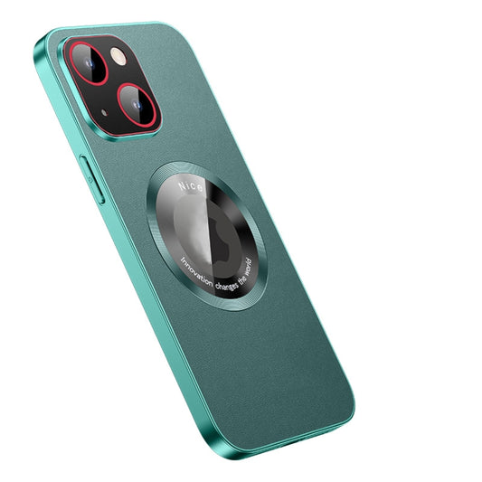 For iPhone 14 Pro R-JUST RH05 Magnetic Leather Metal Phone Case(Green) - iPhone 14 Pro Cases by R-JUST | Online Shopping UK | buy2fix