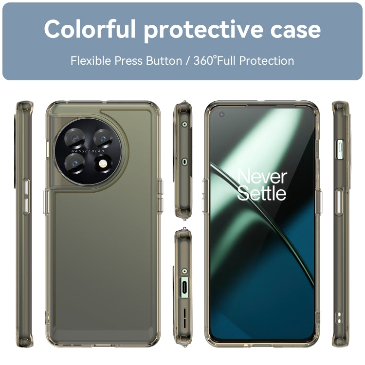 For OnePlus 11 Candy Series TPU Phone Case(Transparent Grey) - OnePlus Cases by buy2fix | Online Shopping UK | buy2fix