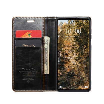 For Xiaomi Redmi Note 12 Pro+ 5G CaseMe 003 Crazy Horse Texture Leather Phone Case(Coffee) - Xiaomi Cases by CaseMe | Online Shopping UK | buy2fix