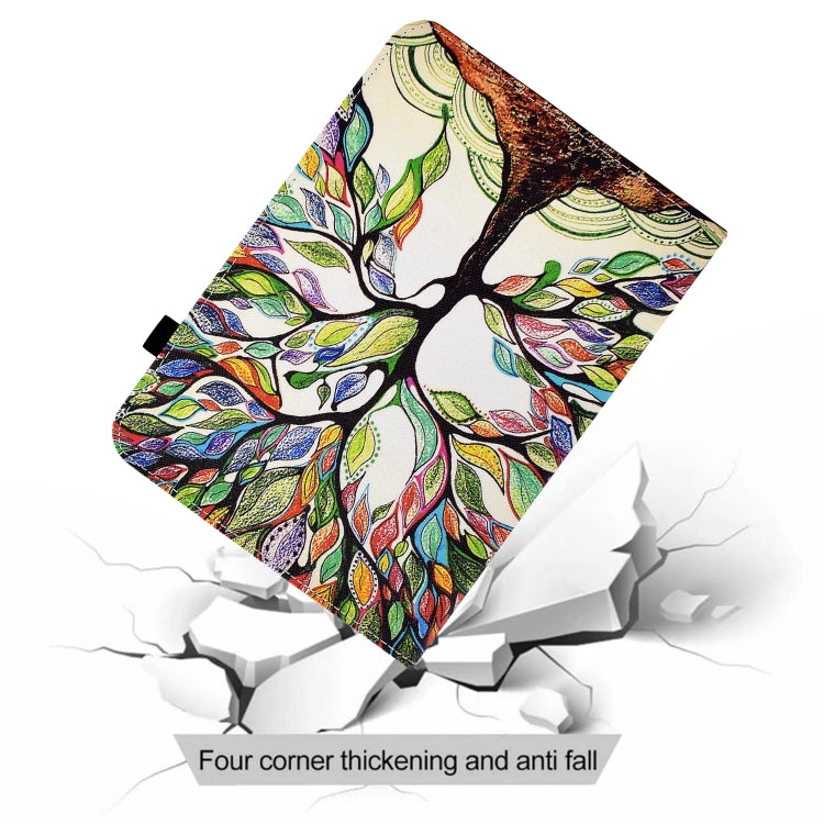 For Samsung Galaxy Tab S6 Lite P610 Colored Drawing Stitching Elastic Band Leather Smart Tablet Case(Life Tree) - Tab S6 Lite P610 / P615 by buy2fix | Online Shopping UK | buy2fix