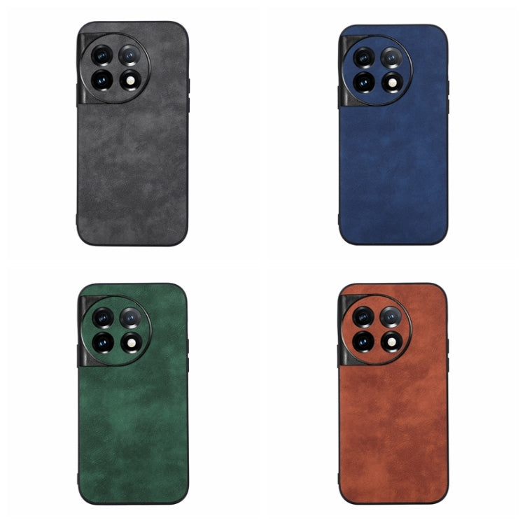 For OnePlus 11 Morocco Texture PU Phone Case(Green) - OnePlus Cases by buy2fix | Online Shopping UK | buy2fix